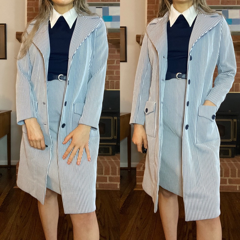 Vintage Butte Knit Matching Set Stretch Ribbed Short Sleeve Dress Pea Co… - Picture 3 of 16